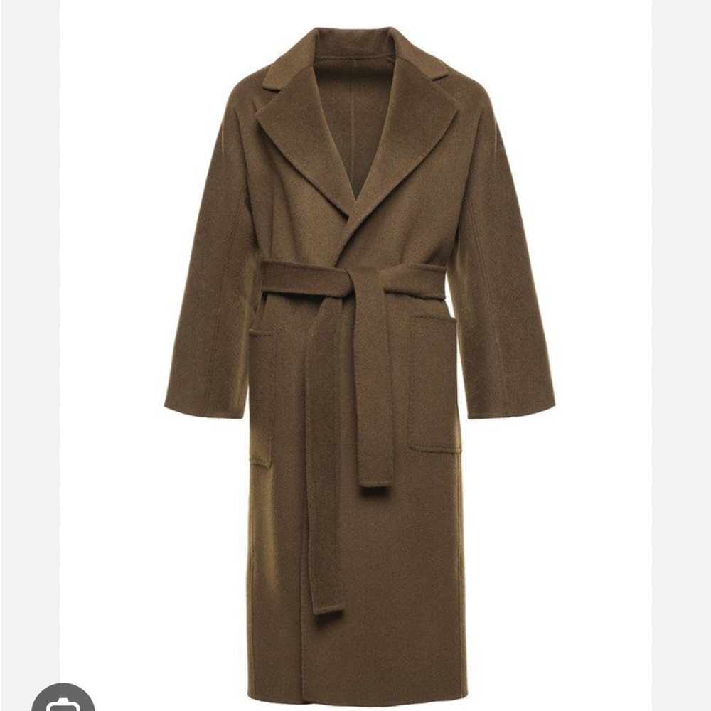 Shop the Curated Classic Coat in Moss. Excellent condition. Belt included.